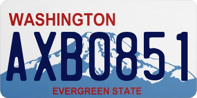 WA license plate AXB0851