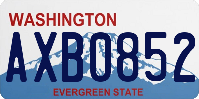 WA license plate AXB0852