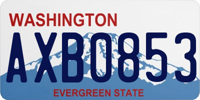 WA license plate AXB0853