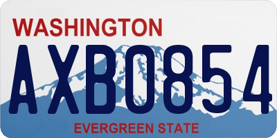 WA license plate AXB0854