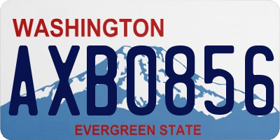 WA license plate AXB0856