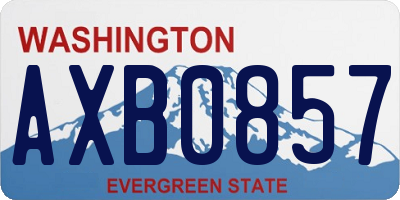 WA license plate AXB0857