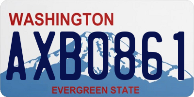 WA license plate AXB0861