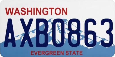 WA license plate AXB0863