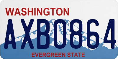 WA license plate AXB0864