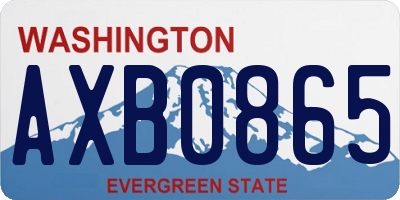 WA license plate AXB0865