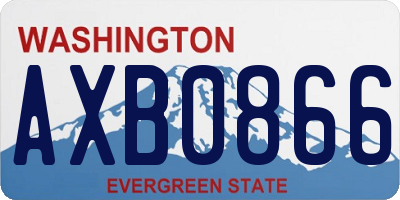 WA license plate AXB0866