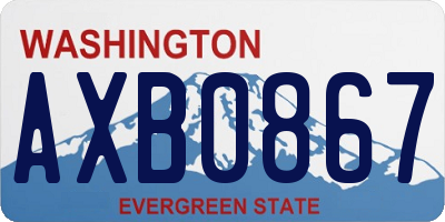 WA license plate AXB0867