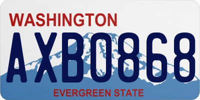 WA license plate AXB0868
