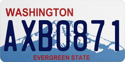 WA license plate AXB0871