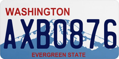 WA license plate AXB0876