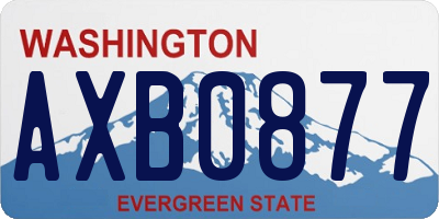 WA license plate AXB0877