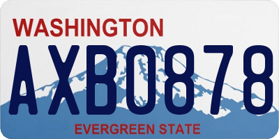 WA license plate AXB0878