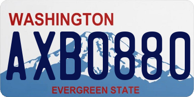 WA license plate AXB0880