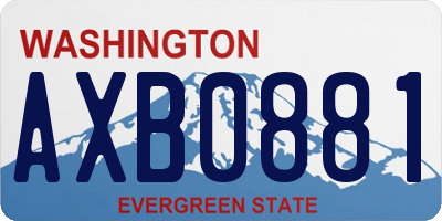 WA license plate AXB0881