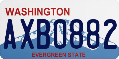 WA license plate AXB0882
