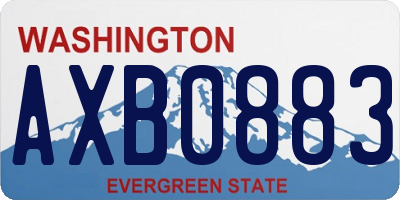 WA license plate AXB0883