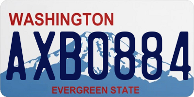 WA license plate AXB0884