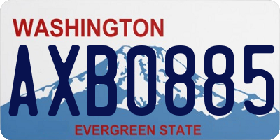 WA license plate AXB0885