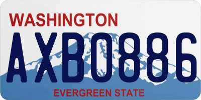 WA license plate AXB0886