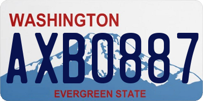 WA license plate AXB0887
