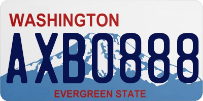 WA license plate AXB0888