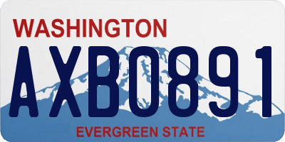 WA license plate AXB0891