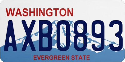 WA license plate AXB0893
