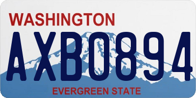 WA license plate AXB0894