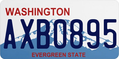 WA license plate AXB0895