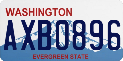 WA license plate AXB0896