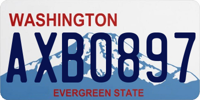 WA license plate AXB0897