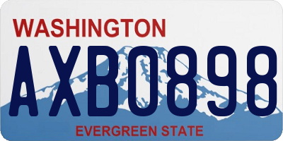 WA license plate AXB0898