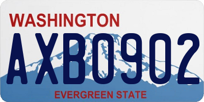 WA license plate AXB0902