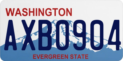 WA license plate AXB0904