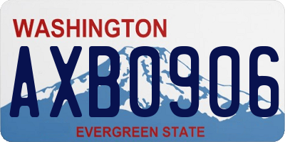 WA license plate AXB0906