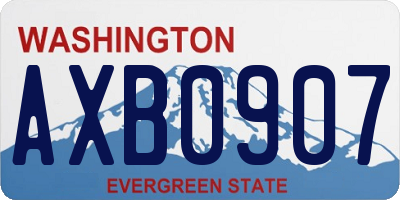 WA license plate AXB0907