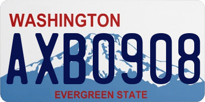 WA license plate AXB0908