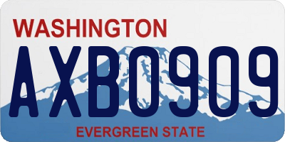 WA license plate AXB0909