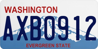 WA license plate AXB0912