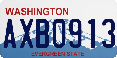 WA license plate AXB0913