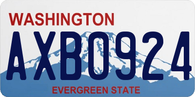 WA license plate AXB0924