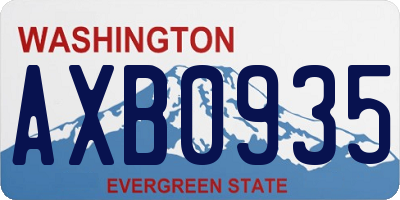 WA license plate AXB0935