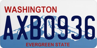 WA license plate AXB0936