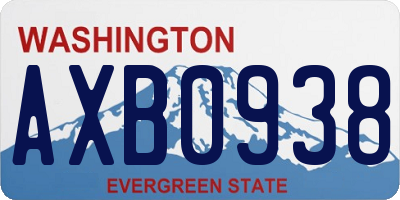 WA license plate AXB0938