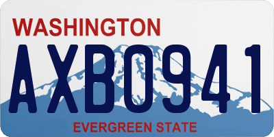 WA license plate AXB0941