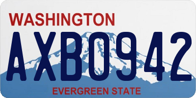 WA license plate AXB0942