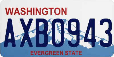 WA license plate AXB0943