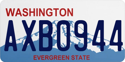 WA license plate AXB0944
