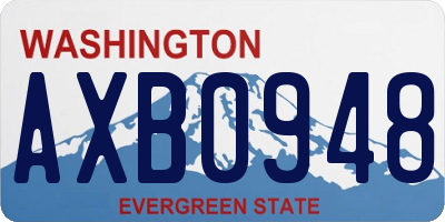 WA license plate AXB0948